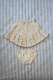 (-50%) set pleated skirt & panty natural lace