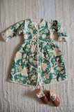 Quilted Dress coat green flower