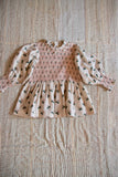 (-50%) Handsmock blouse Hazelnut flower