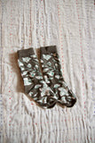(-50%) Socks Kaki green all over flowers'