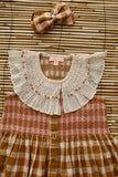 (-50%) Ibiza top + Hairclip Caramel honeycomb check