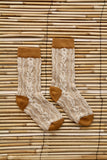 (50%) Caramel flower twist socks