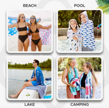 Kids Hooded Upf 50+ Sunscreen Towel (Ice Cream)