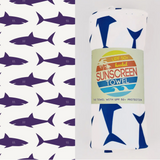 Kids Hooded UPF 50+ Sunscreen Towel (Sharks)