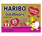 Haribo Valentine's Goldbears Gummy Candy Classroom Exchange Box - 10.1oz/25ct