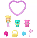 Polly Pocket Sweethearts Doll & 2 Playsets with 7 Accessories, Compact Travel Toy with Keychain Clip