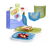 Ubbi Platemate Bundle Snack + Sandwich Reusable Food Storage Bags - Juniper & Olive - 2pk