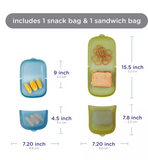 Ubbi Platemate Bundle Snack + Sandwich Reusable Food Storage Bags - Juniper & Olive - 2pk