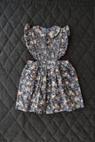 (50%)Apron Dress indigo flower