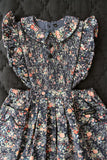 (50%)Apron Dress indigo flower
