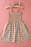 (-50%)Long Skirt dress (rainbow check)