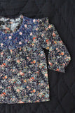 (-40%)New handsmock blouse (indigo flower)