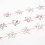Silver star mini garland