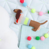 Sausage dog baby rattle