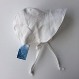 Full Brim Linen Bonnet (White)
