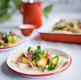 Sauce dish(large . red rim)