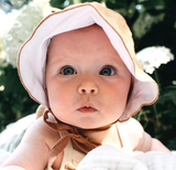 Full Brimmed linen Bonnet