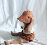 Full Brimmed linen Bonnet