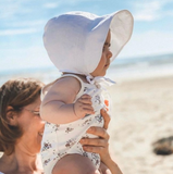 Full Brimmed linen Bonnet