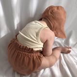 Full Brimmed linen Bonnet