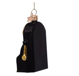 Ornament glass black matt slot machine H10,5cm