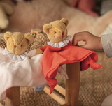 Bear triangle conforter with rattle 20cm(powder pink)