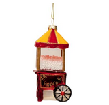 Ornament glass red popcorn machine H11cm
