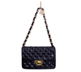 Ornament glass black fashion bag H7cm