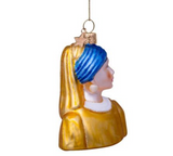 Ornament glass girl with a pearl earring vermeer H8cm