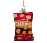 Ornament glass natural flavor ships H9cm