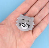 Grey cat Mini Hair Claw