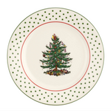 Christmas Tree Polka Dot S/4 Dessert Plates
