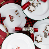 Helmsie x CCH Holiday Animals Flat Salad Plates, Set of 4