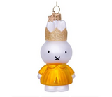 Ornament glass Miffy yellow dress w/crown H11cm w/box