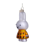 Ornament glass Miffy yellow dress tulips H11cm w/box