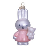 Ornament glass Nijntje/Miffy baby pink w/bear H11cm w/box