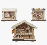 LED light wood house (3 styles)