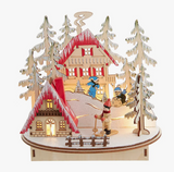 3.5"B/O Led Lit Wdn House Tblpc 3/A