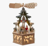 11"B/O Mscl Lit Tree Scene+Windmill