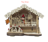 LED light wood house (3 styles)