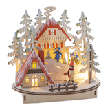 3.5"B/O Led Lit Wdn House Tblpc 3/A