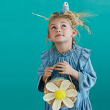 White Daisy Straw bag