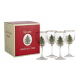 Christmas Tree Set of 4 Wine Glasses