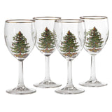 Christmas Tree Set of 4 Wine Glasses