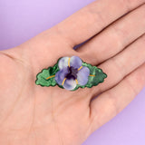 Pansies hair clip